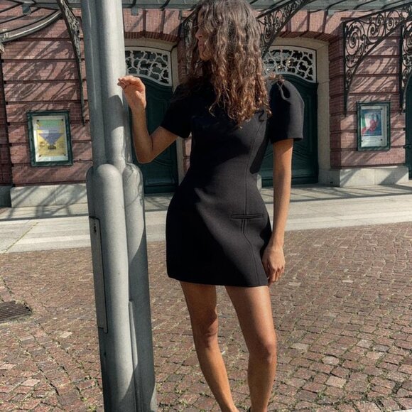 ZARA PLEATED SHORT DRESS WITH POCKETS - Picture 2 of 7